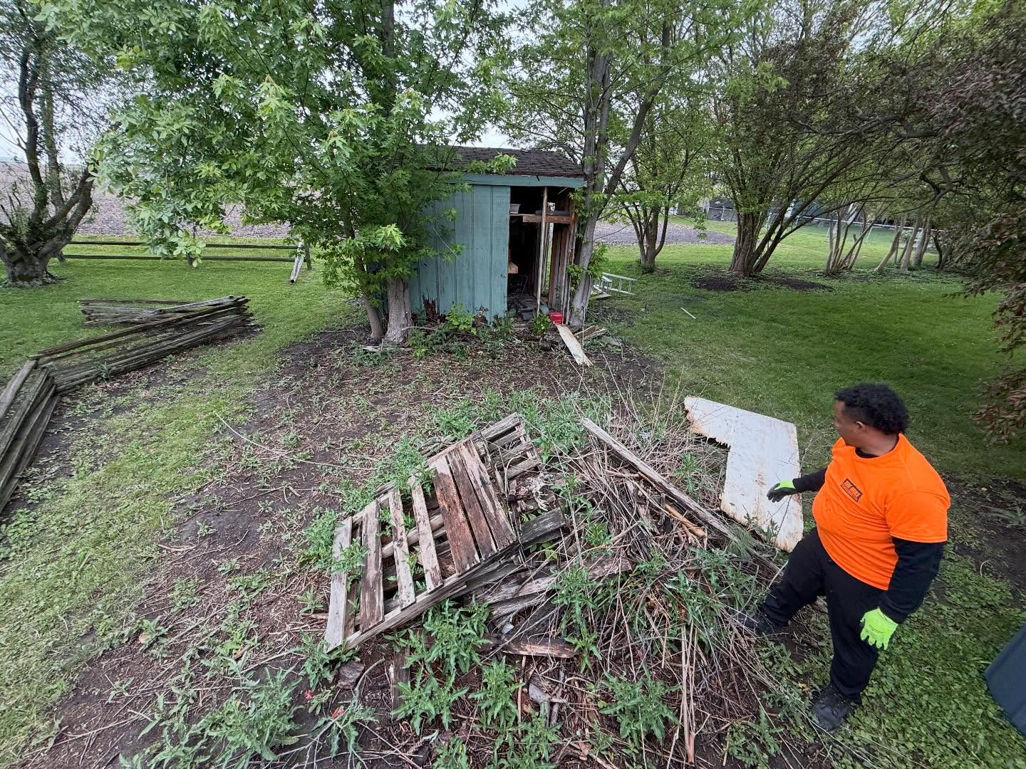 The Mule Junk Removal light demolition service — shed and deck removal in Champaign IL